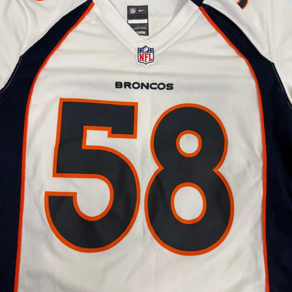 Nike Denver‎ Broncos Von Miller 58 Youth Jersey White Navy Orange Medium NFL